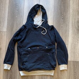 Navy and Gray Dog Carrier Kangaroo Hooded Sweatshirt